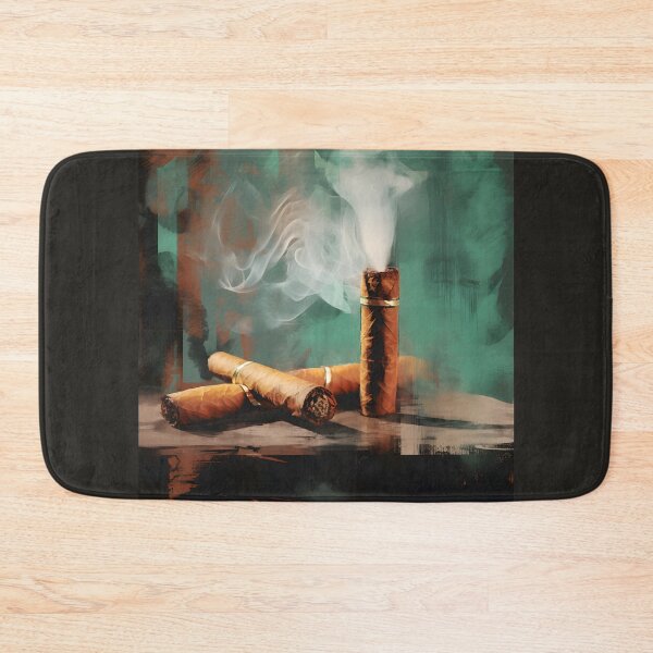 Item preview, Smokey Serenade - Modern Abstract Cigar Art with Rich Hues and Grunge Aesthetics designed and sold by OlfactoART Studio.