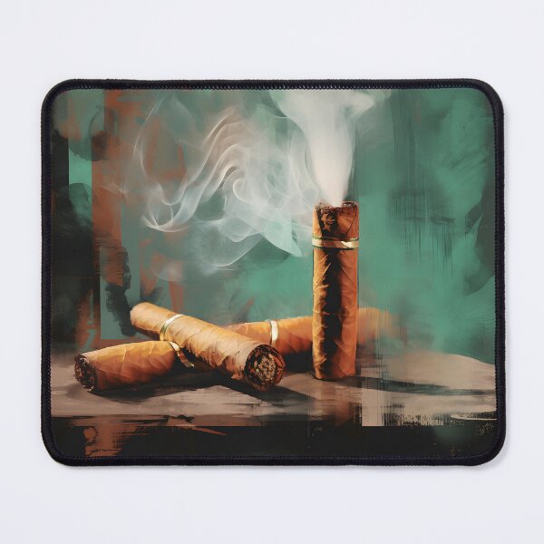 Item preview, Smokey Serenade - Modern Abstract Cigar Art with Rich Hues and Grunge Aesthetics designed and sold by OlfactoART Studio.