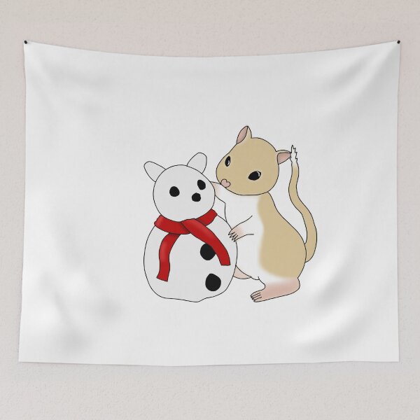 Item preview, Cute golden gerbil building snowman  designed and sold by Becky-Marie.