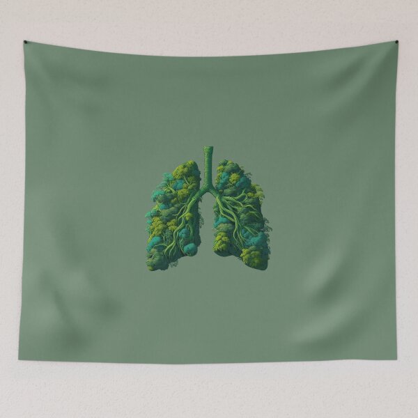 Item preview, Verdant Respira: arte selvático con forma de pulmones humanos designed and sold by Doddlaix.