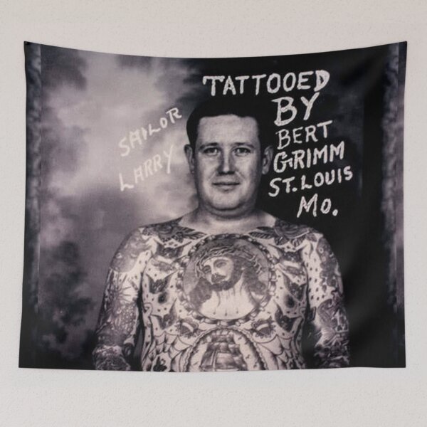 Item preview, vintage tattoo man Grand pather tattooed sailor Larry designed and sold by Coolstuff4you71.