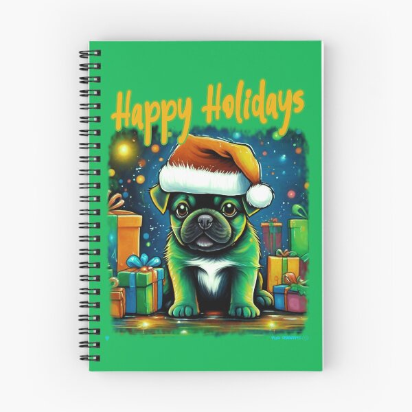 Item preview, Pug HAPPY HOLIDAYS 37 designed and sold by RedBluffTraders.