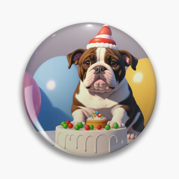 Item preview, Beautiful portrait adorable Bulldog in a birthday celebration designed and sold by Tio-Tecun.