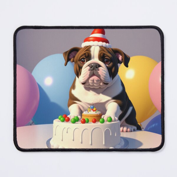 Item preview, Beautiful portrait adorable Bulldog in a birthday celebration designed and sold by Tio-Tecun.