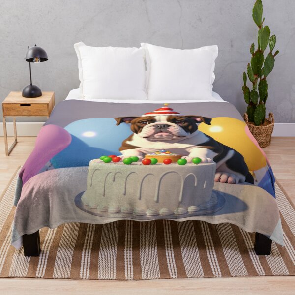 Item preview, Beautiful portrait adorable Bulldog in a birthday celebration designed and sold by Tio-Tecun.