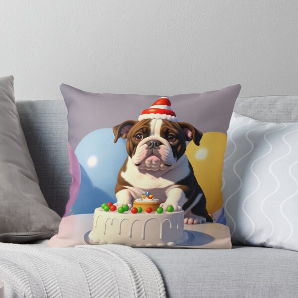 Item preview, Beautiful portrait adorable Bulldog in a birthday celebration designed and sold by Tio-Tecun.