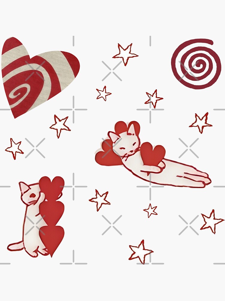 coquette sticker pack heart shaped cute animals sanrio hello kitty | Sticker