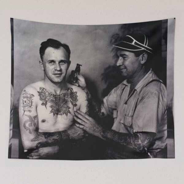 Item preview, tattoo man Grand pather tattooed studio art designed and sold by Coolstuff4you71.
