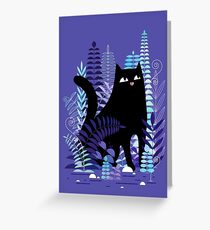 The Ferns (Black Cat Version) Greeting Card
