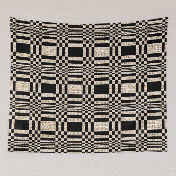 Item preview, Modern Black Finnish Jute Pattern - Contemporary Design with Fibre Texture designed and sold by CottonGarb.