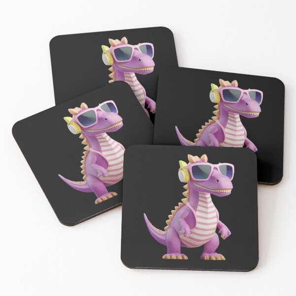 Item preview, Trendy Purple Dino DJ - Kids Fashionable Dinosaur with Sunglasses designed and sold by Tajoo.