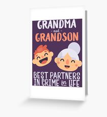 Grandma Grandson Partners In Crime Nana Grandmother Greeting Card