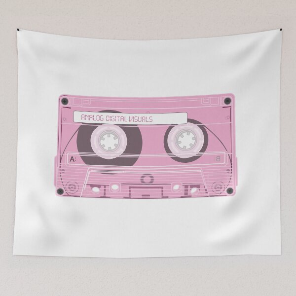 Item preview, Retro Cassette Tape Graphic Tee – Mixtape Era Y2K Streetwear (Metallic Pink Colorway) Analog / Music T-Shirt designed and sold by analogdigitalvz.