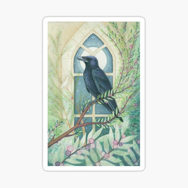 Olive Branch Night Raven Sticker
