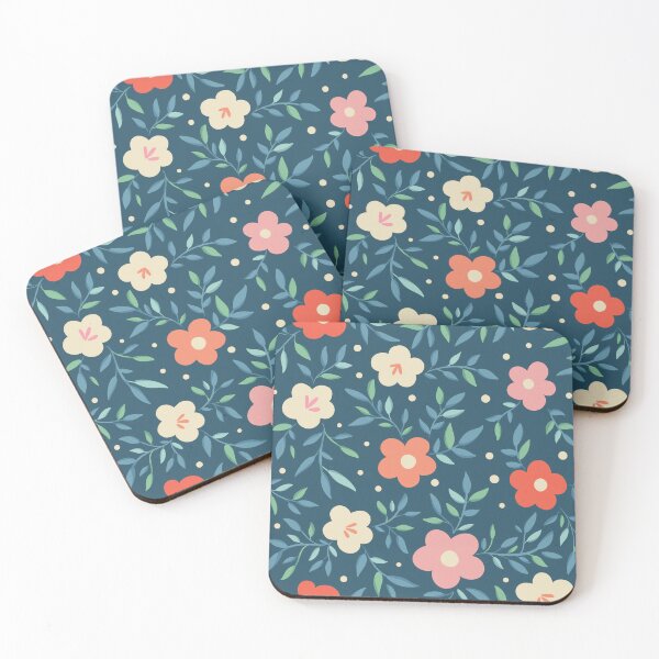 Item preview, Delicate Floral // Navy background designed and sold by PapricaStudio.