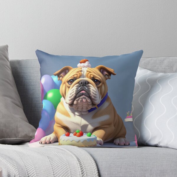 Item preview, Beautiful portrait adorable Bulldog in a birthday celebration designed and sold by Tio-Tecun.