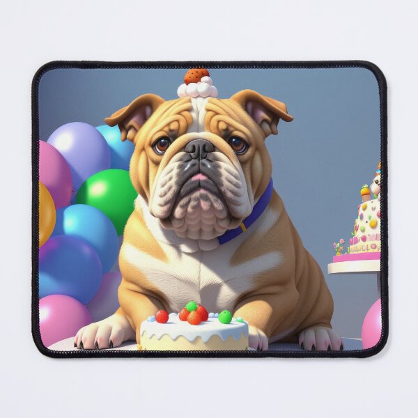 Item preview, Beautiful portrait adorable Bulldog in a birthday celebration designed and sold by Tio-Tecun.