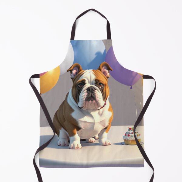 Item preview, Funny Fat bulldog with sad face in a birthday party with ballons designed and sold by Tio-Tecun.