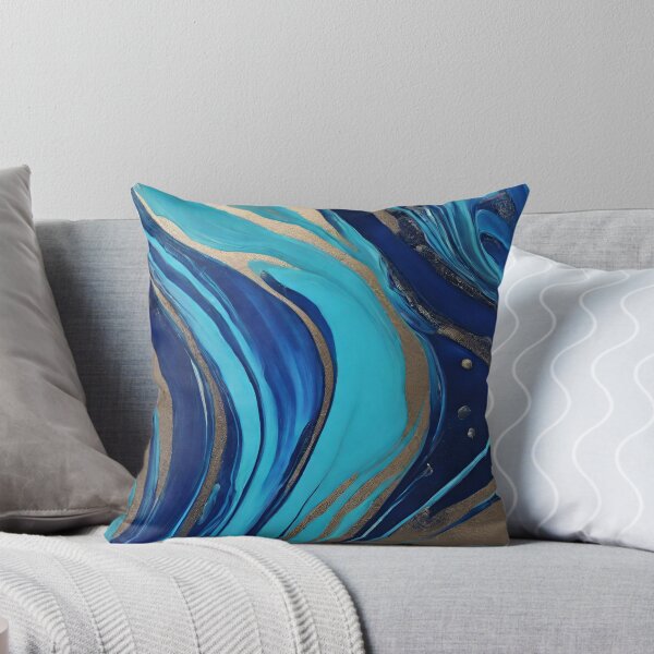 Artikelvorschau, Moderne abstrakte Flow-Kunst – Blau und Gold entworfen und verkauft von artcolory.