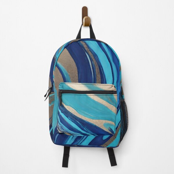 Item preview, Modern Abstract Flow Art- Blue and Gold designed and sold by artcolory.