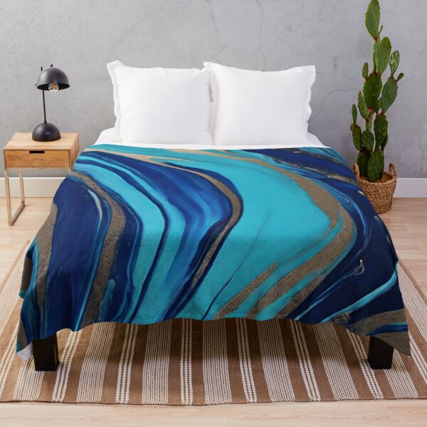Item preview, Modern Abstract Flow Art- Blue and Gold designed and sold by artcolory.