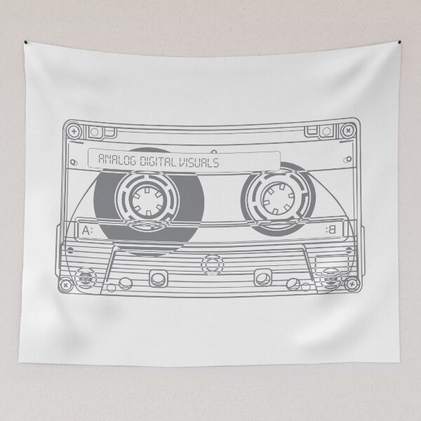 Artikelvorschau, Kassettenband-Grafik-T-Shirt – Mixtape-Ära Y2K Streetwear (Graue Linien) Analog / Musik entworfen und verkauft von analogdigitalvz.