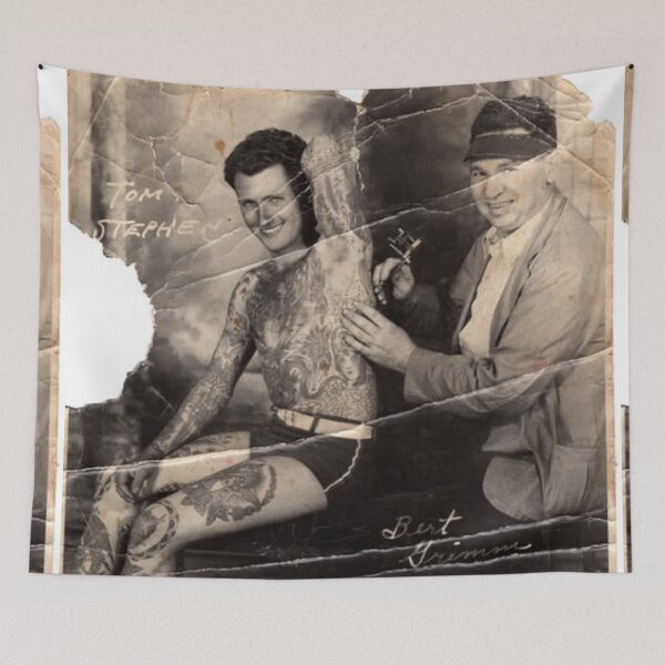 Item preview, vintage tattoo man Grand pather tattooed old studio photo designed and sold by Coolstuff4you71.