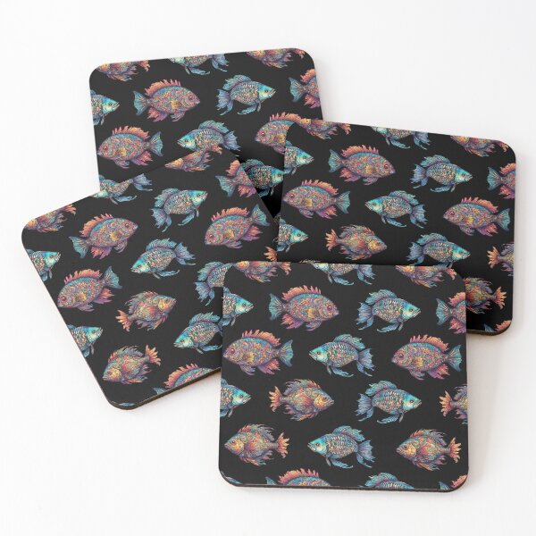 Item preview, Colorful fish with patterns on their scales designed and sold by MauraMeadow.