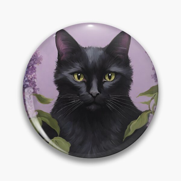 Item preview, Mirabel Black Cat with Lilacs designed and sold by BlackCatGeneral.