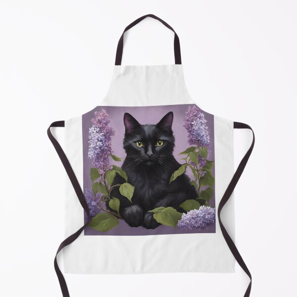 Item preview, Mirabel Black Cat with Lilacs designed and sold by BlackCatGeneral.