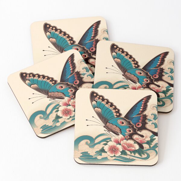 Item preview, Japanese Butterfly Ukiyoe Style designed and sold by Mekone.