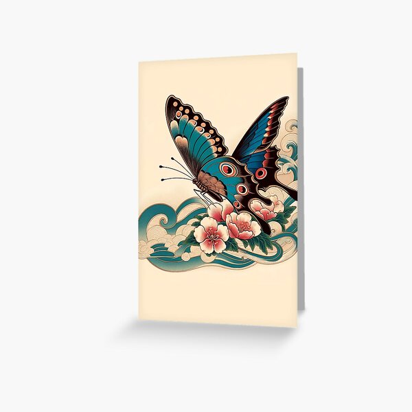 Item preview, Japanese Butterfly Ukiyoe Style designed and sold by Mekone.