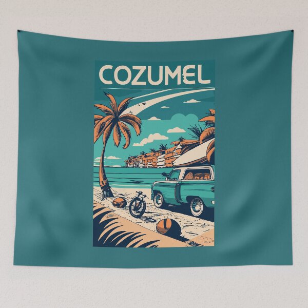 Item preview, A Vintage Travel Art of Cozumel - Mexico  designed and sold by GoodOldVintage.