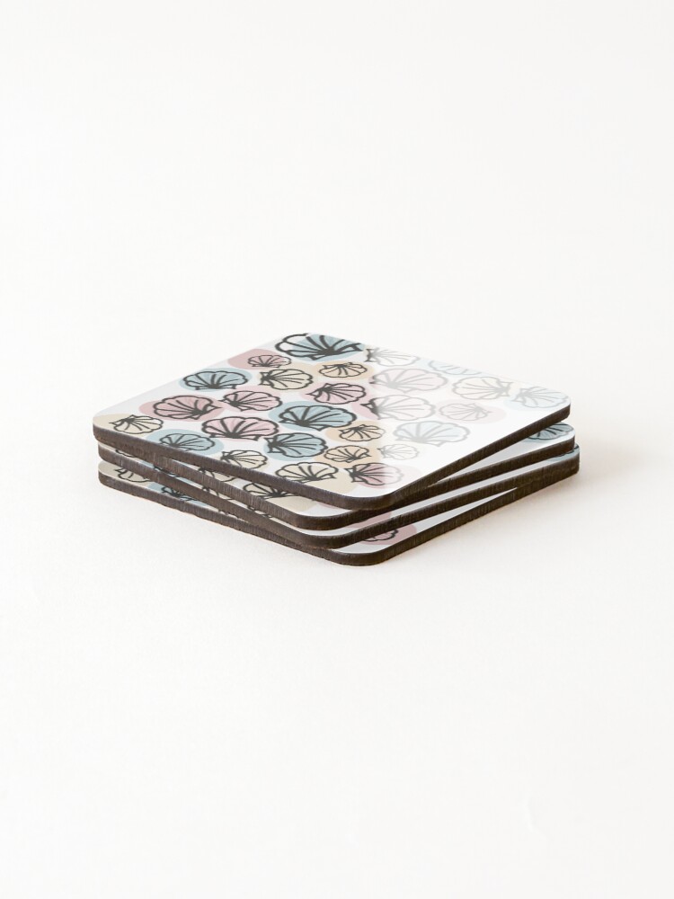 Thumbnail 4 of 5, Coasters (Set of 4), shells pattern designed and sold by lotsofheart.