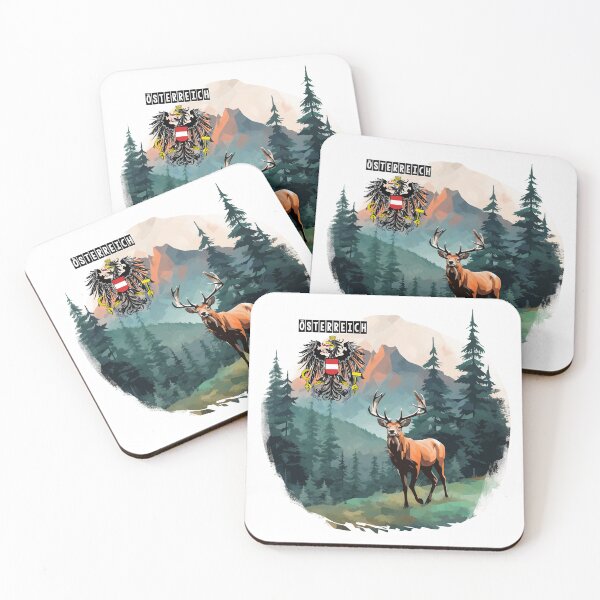 Item preview, Austria eagle & coat of arms with deer and landscape designed and sold by Andrea-Design.