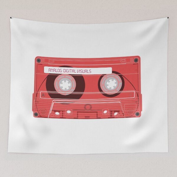 Item preview, Cassette Tape Graphic Tee – Mixtape Era Y2K Streetwear (Carmine Red Colorway) Analog / Music T-Shirt designed and sold by analogdigitalvz.