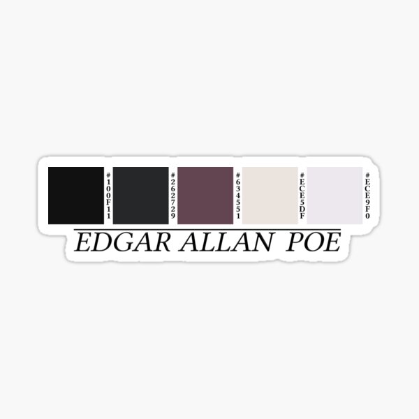 Edgar Allan Poe Color Palette V2 Sticker for Sale by RaiSlay