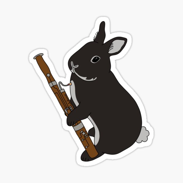 Bassoon Bunny Sticker