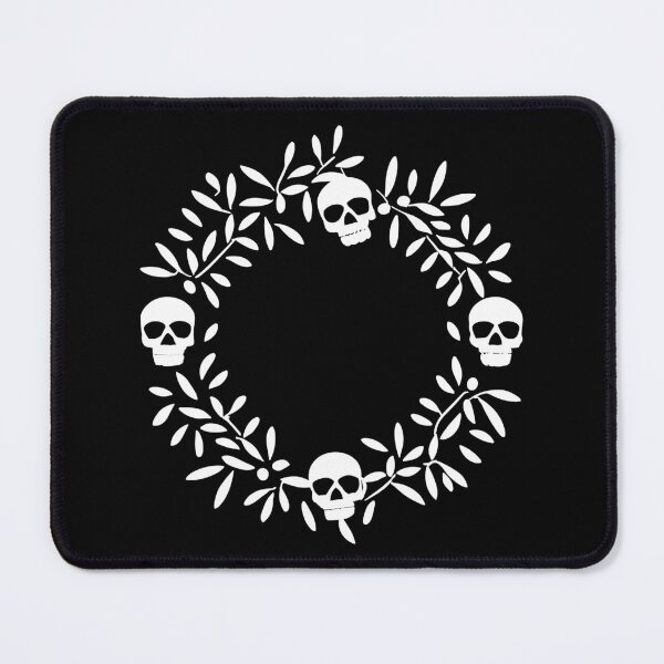 Item preview, White Elegance: Minimalist Skull Wreath on Black designed and sold by EmeraldeaArt.