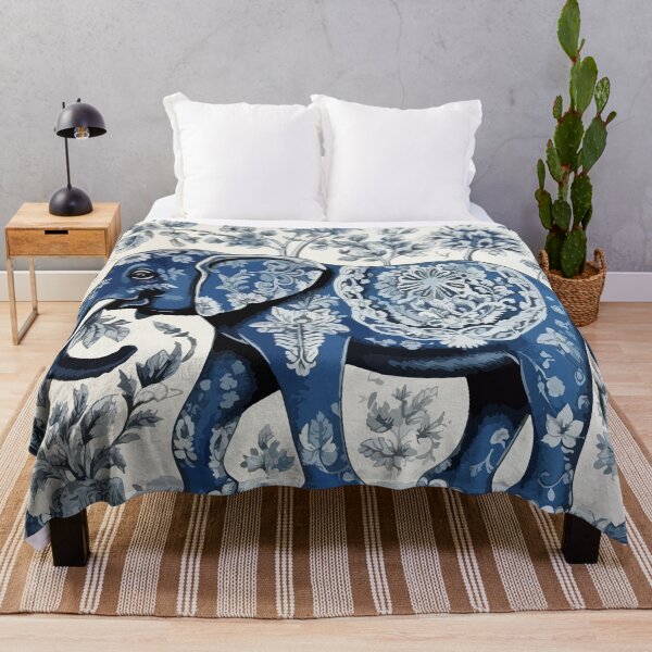 Item preview, Toile De Jouy Blue Elephant  designed and sold by Deepestblue.