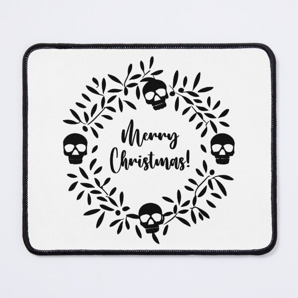 Item preview, Gothic Greetings: Black Christmas Skull Wreath designed and sold by EmeraldeaArt.