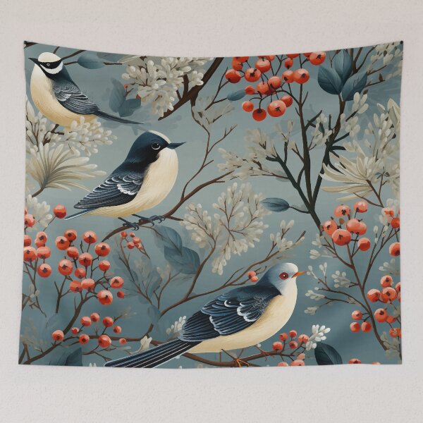 Item preview, Chickadees Winter Print designed and sold by Deepestblue.