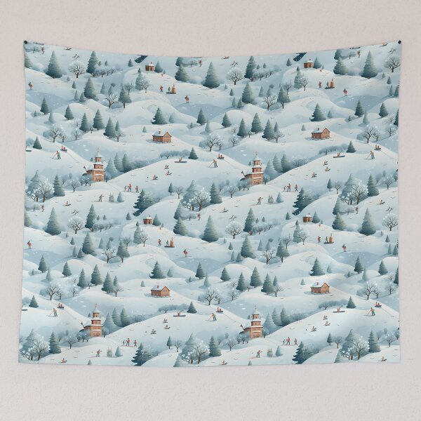 Item preview, Christmas Decor 2 Sledding/Skiing designed and sold by DigitalPatternx.