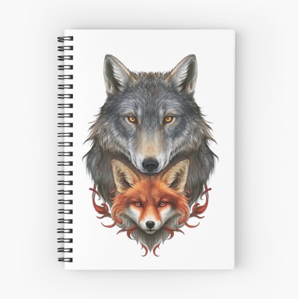 Item preview, Bearded wolf with red fox designed and sold by TeeSensation.