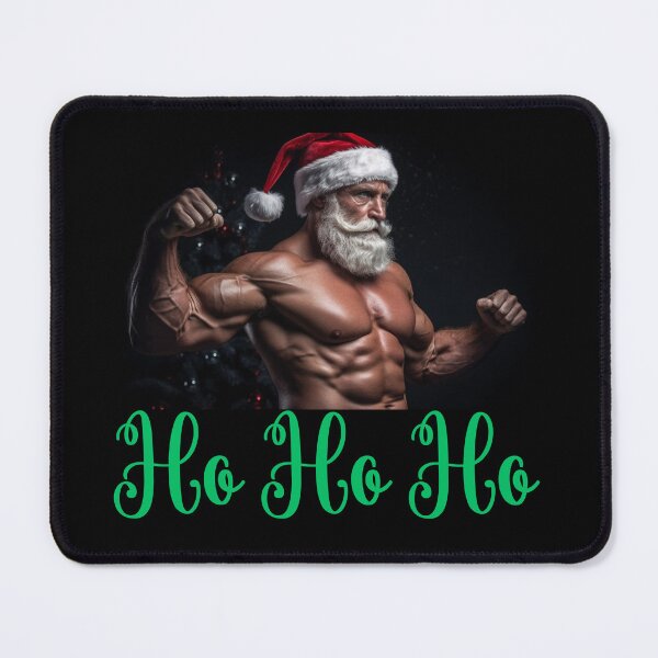 Item preview, Muscular Buff Santa Claus Flexing His Muscles designed and sold by Cindy Howe.