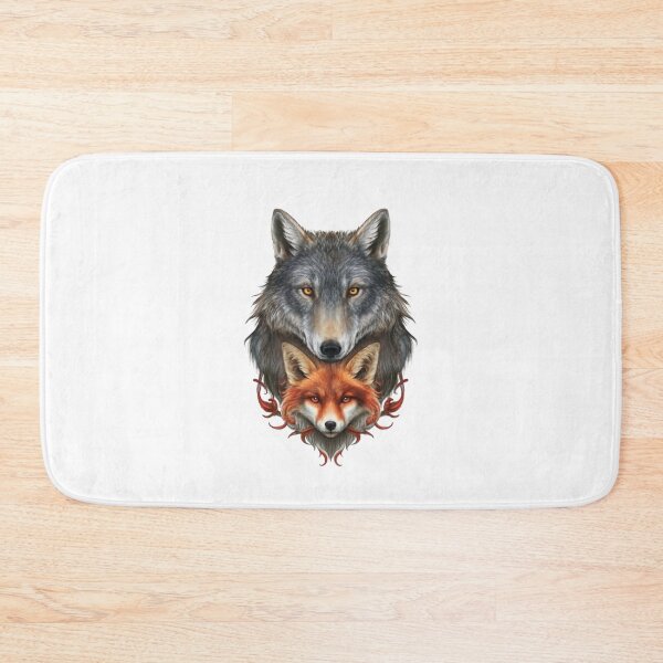 Item preview, Bearded wolf with red fox designed and sold by TeeSensation.