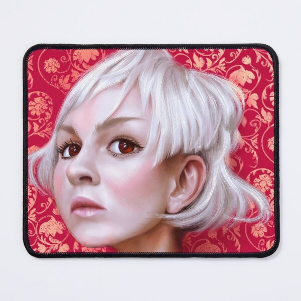 Item preview, Portrait of woman behind red wall designed and sold by Rene Trujillo Illustrations.