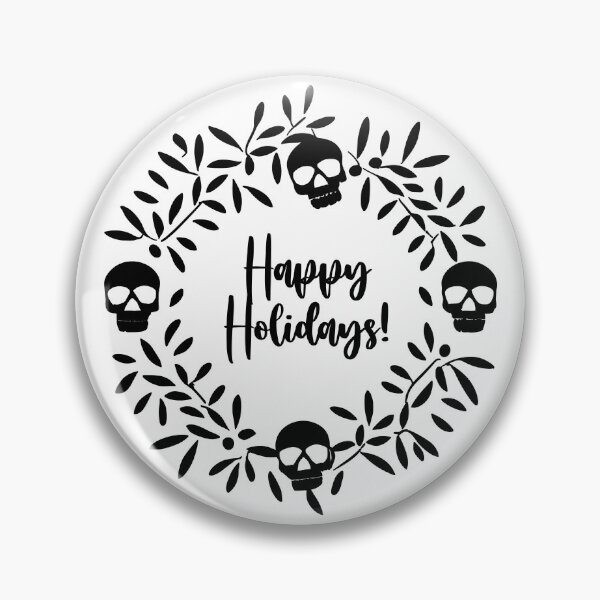 Item preview, Gothic Greetings: Happy Holidays Skull Wreath designed and sold by EmeraldeaArt.
