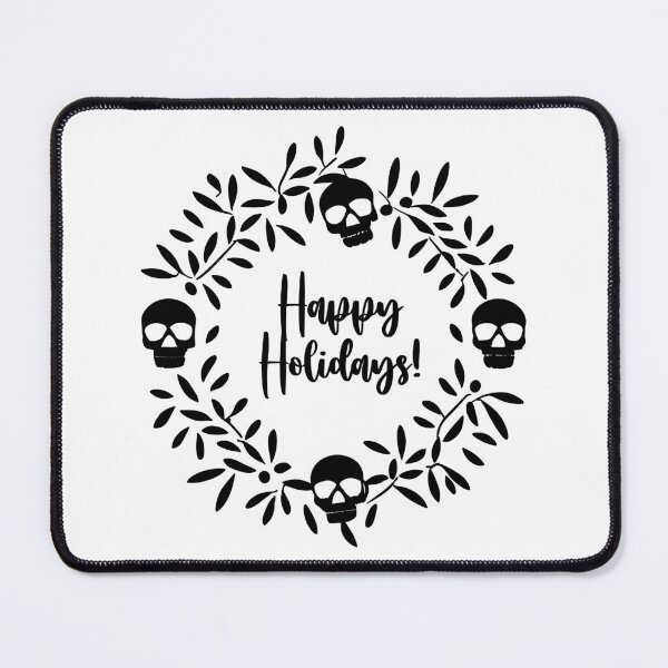 Item preview, Gothic Greetings: Happy Holidays Skull Wreath designed and sold by EmeraldeaArt.