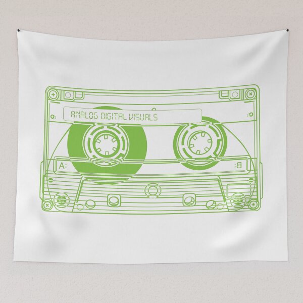 Item preview, Cassette Tape (Yellow Green Lines) Analog / Music designed and sold by analogdigitalvz.